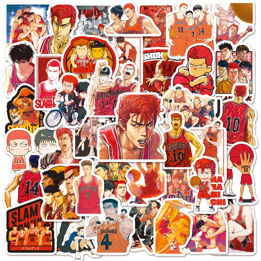 

10/30/50PCS Japanese Anime SLAM DUNK Stickers for Kids Decorative Skateboard Phone Laptop Waterproof Cool Cartoon Sticker Toys
