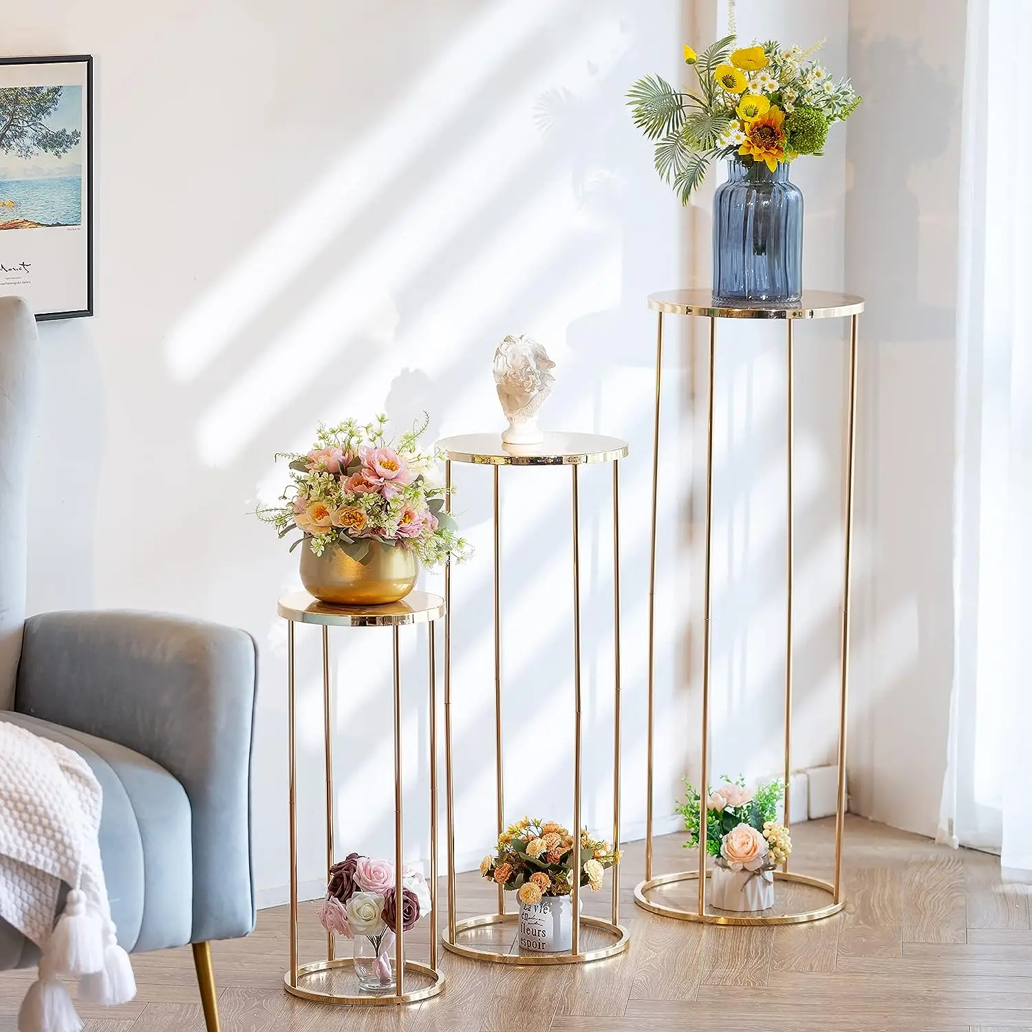 3PCS-lot-Gold-Metal-Flower-Stand-for-Wedding-Table-Floor-Vase-Stands ...