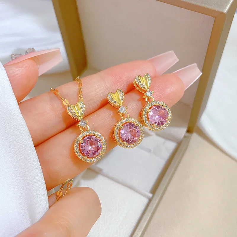 アクセサリー PETORA PENDANT PINK GOLD Pink Sapphire Teardrop Pendant with Diamond | Angara