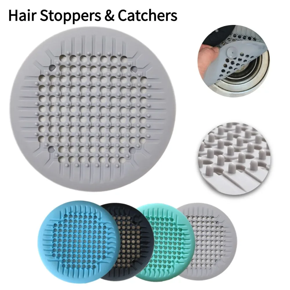 1/2/4Pcs Sewer filter with Suction Cup hair floor drain bathroom anti hair kitchen toilet bathroom cover sink anti clogging 6