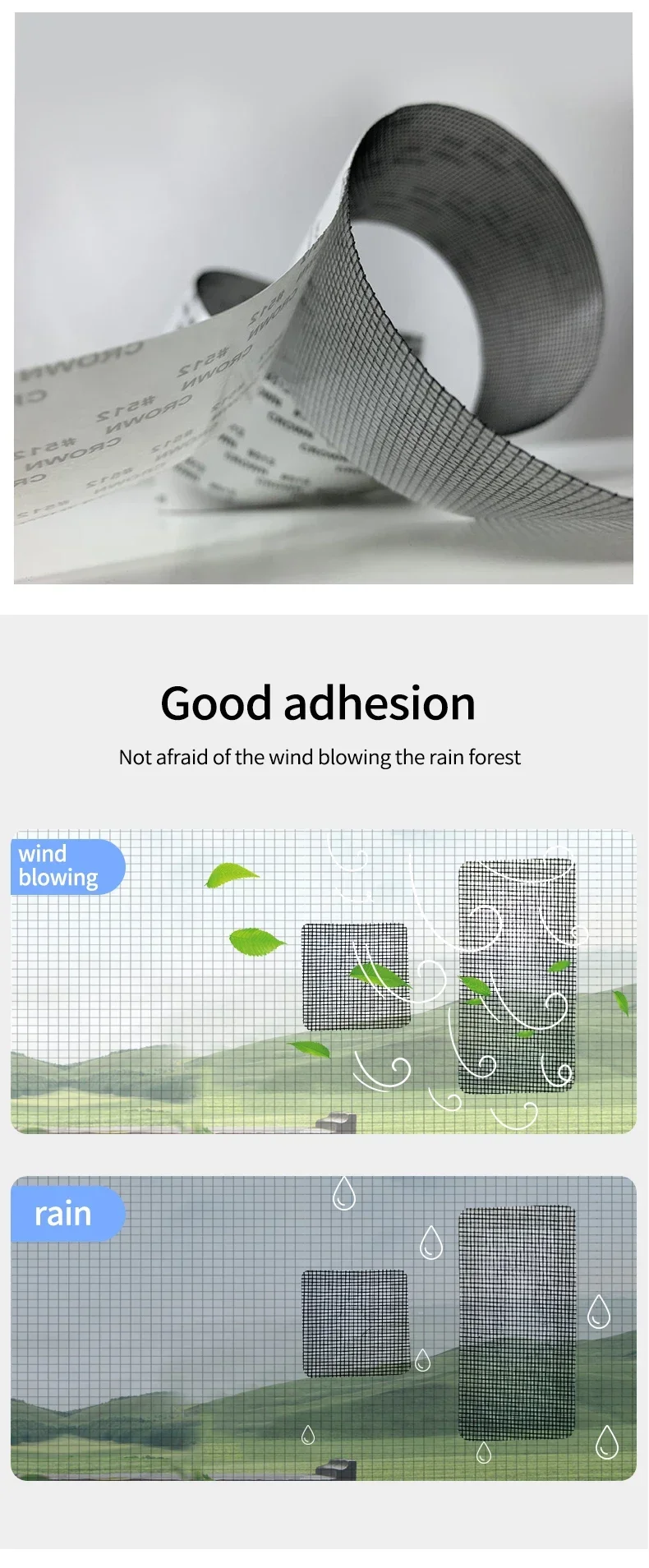 Description Picture 5 of itemWindow 1 Roll Screen Repair Tape Self Adhesive Mesh Tape Window Door Net Broken Holes Repairing Fix Patch Anti Insect Mosquito