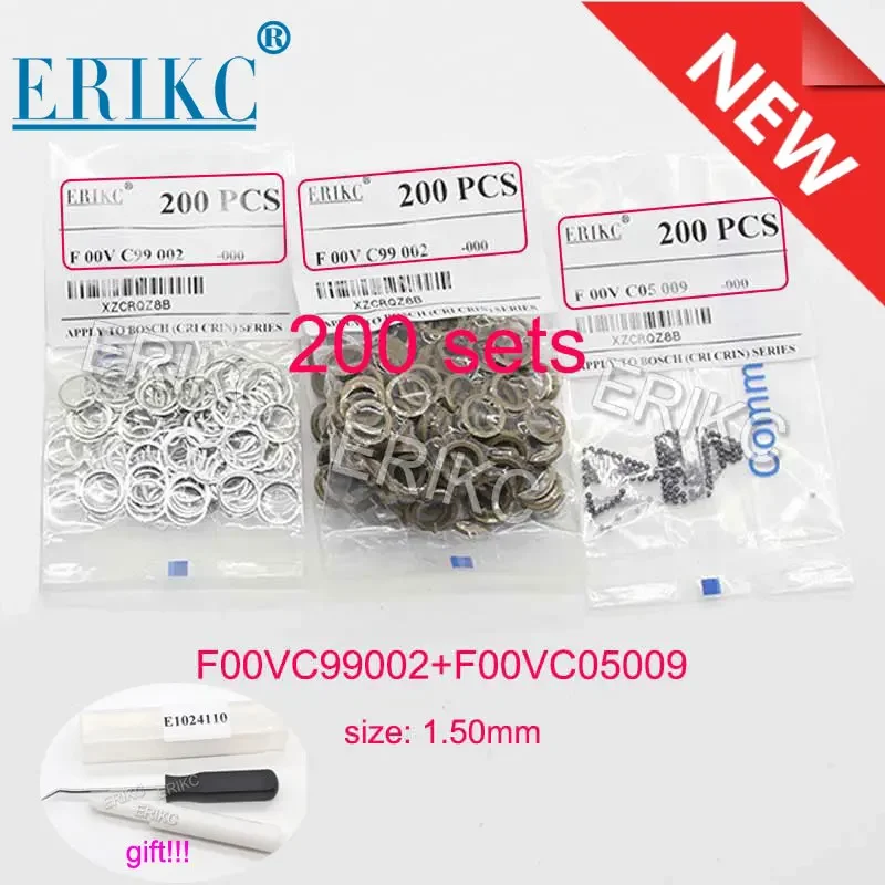 Injector Repair Kits ERIKC Repair Kit Gasket F00VC99002 1.34mm Steel Ball F00VC05001 1.5mm Ceramic Ball F00VC05009 F00VC05008 F00RJ02177 for BOSCH