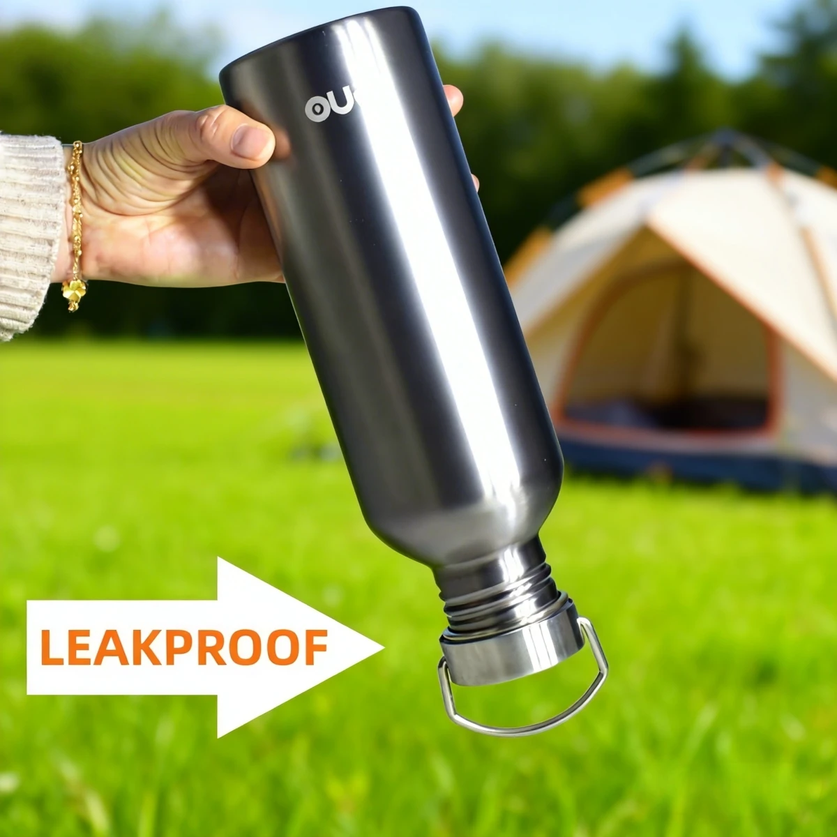 Premium Stainless Steel Sports Water Bottle - Large Mouth, Single Wall Flask with Matching Lid (350-2000ml)