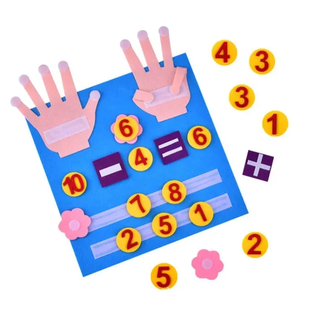 Kid Montessori Toys Felt Finger Numbers Math Toy Children Counting Early Learning For Toddlers Intelligence Develop 30*30cm 6