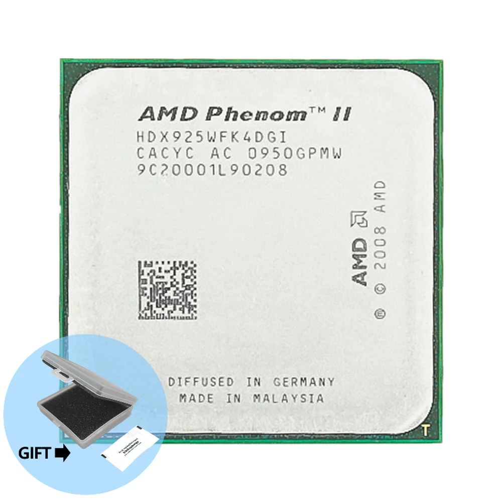 

AMD Phenom II X4 925 95W 2.8 GHz Quad-Core CPU Processor HDX925WFK4DGI/HDX925WFK4DGM Socket AM3