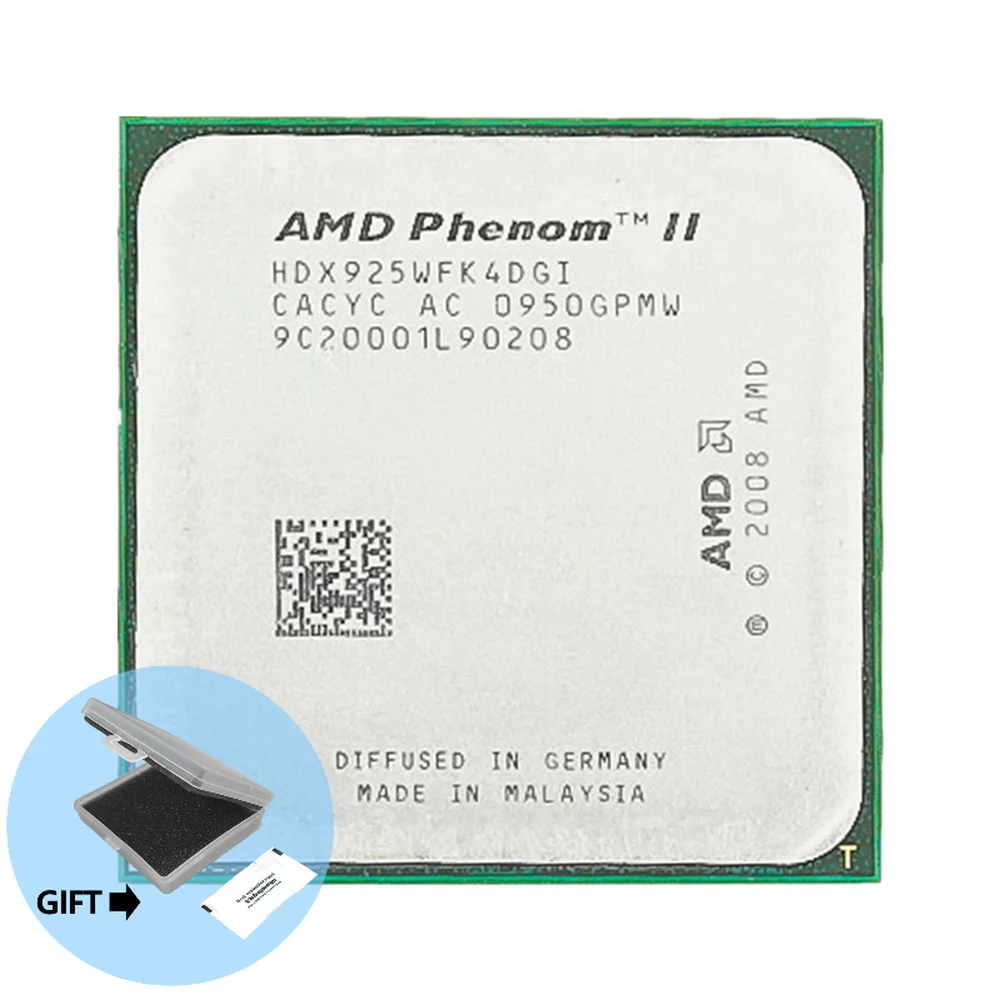 Processore Cpu Quad-Core Amd Phenom Ii X4 925 95W 2.8 Ghz Am/ Socket Socket Am3