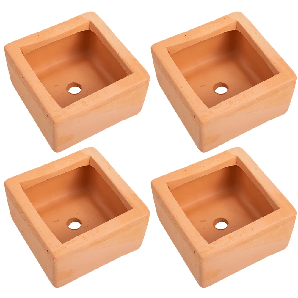 

4 Pcs Plant Pot Terracotta Nursery Pots for Plants Short Basin Planter Indoor Clay