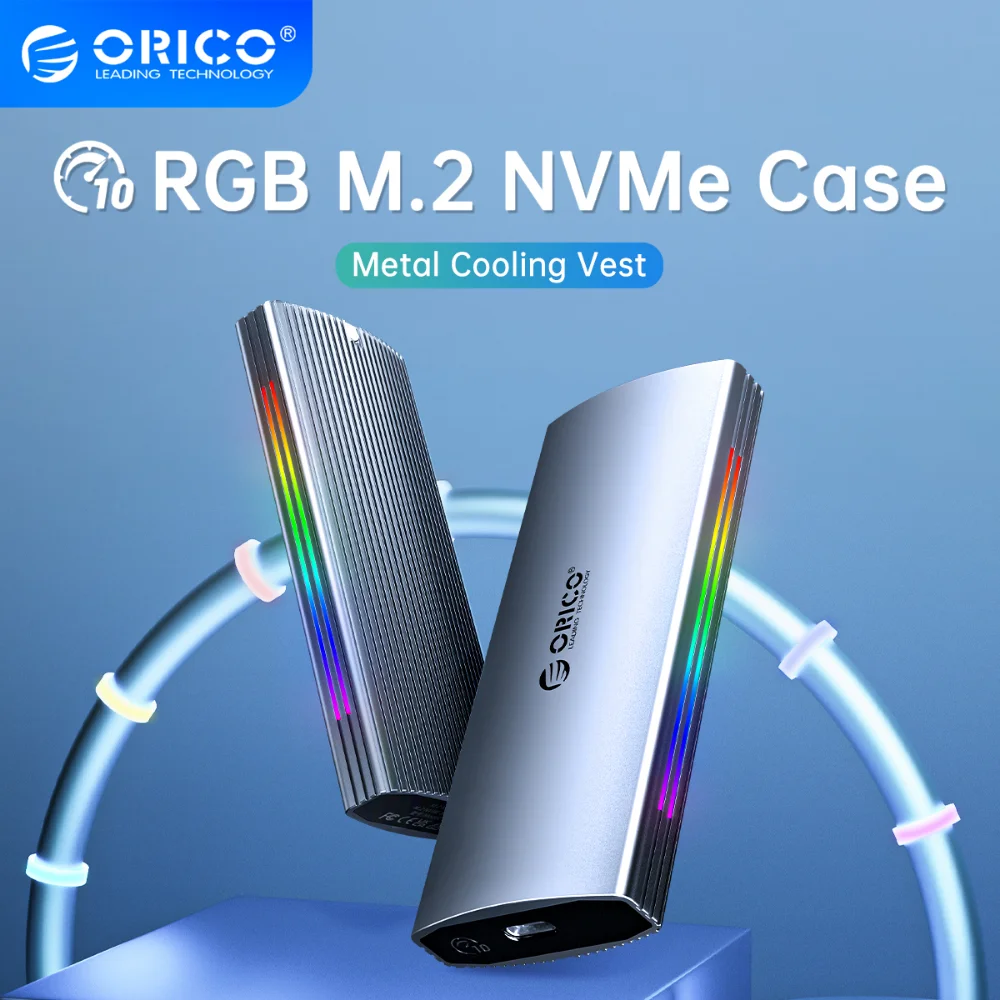 Nvme Gabinete Ssd para pc Caixa de Alumínio Usb 3.1 Gen2 m Key Solid State Drive 2230 2242 2260 2280 10gbps Orico-m.2