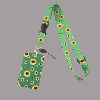 Summer Hot Style Sunflower Lanyard Adjustable Buckle Phone USB Badge Holder Hang Rope Necklace For Friends Gifts 1
