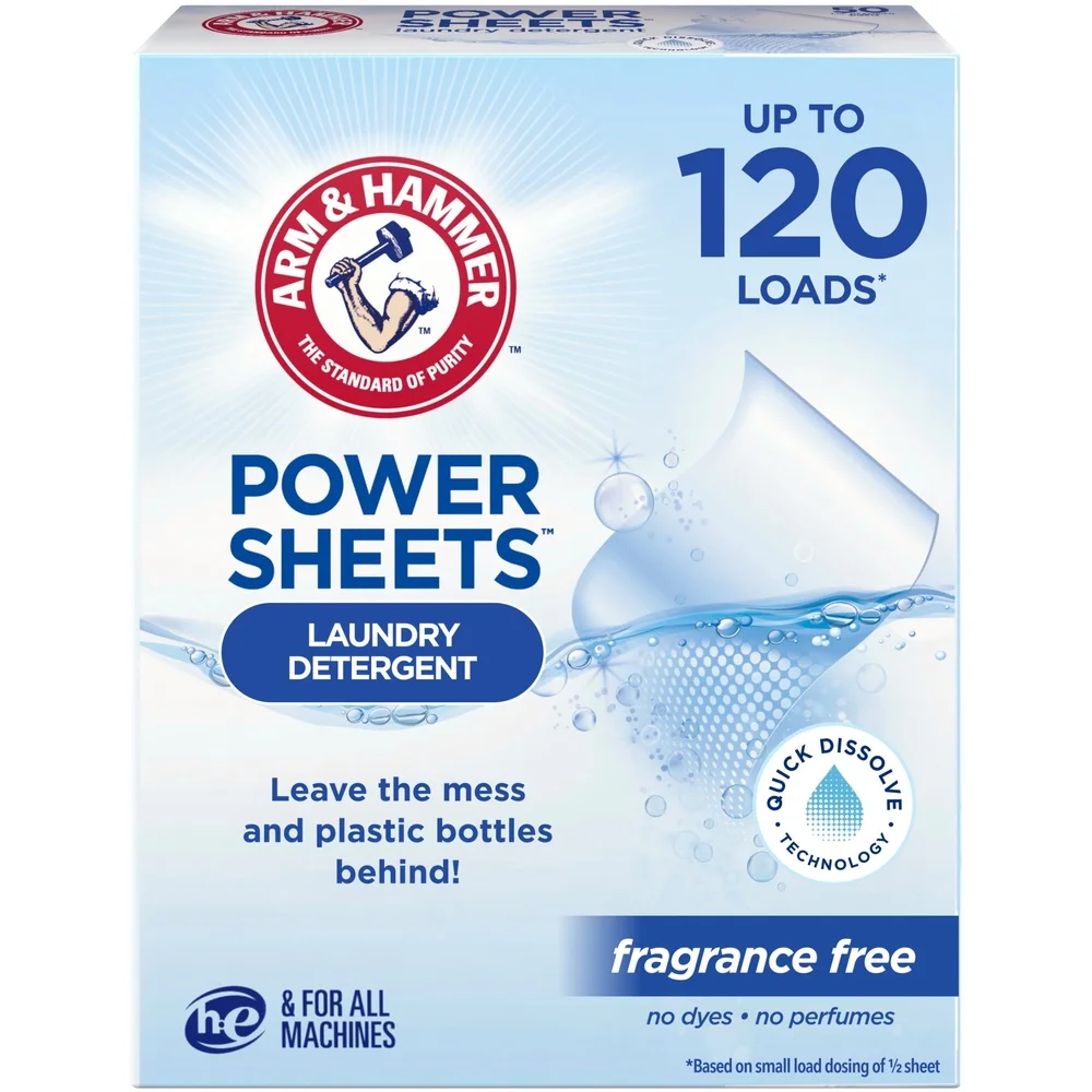 Fragrance Free Laundry Detergent Sheets 60 Count HE Compatible Quick Dissolve Technology No Mess Convenient Travel Friendly 120 2