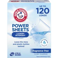 Fragrance Free Laundry Detergent Sheets 60 Count HE Compatible Quick Dissolve Technology No Mess Convenient Travel Friendly 120 2