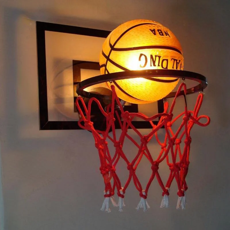 

Art Decor Basketball Lamp Children light kid Bedroom Wall mounted Basketball Light Bedside Lamp Stair Aisle indoor wall Lighting