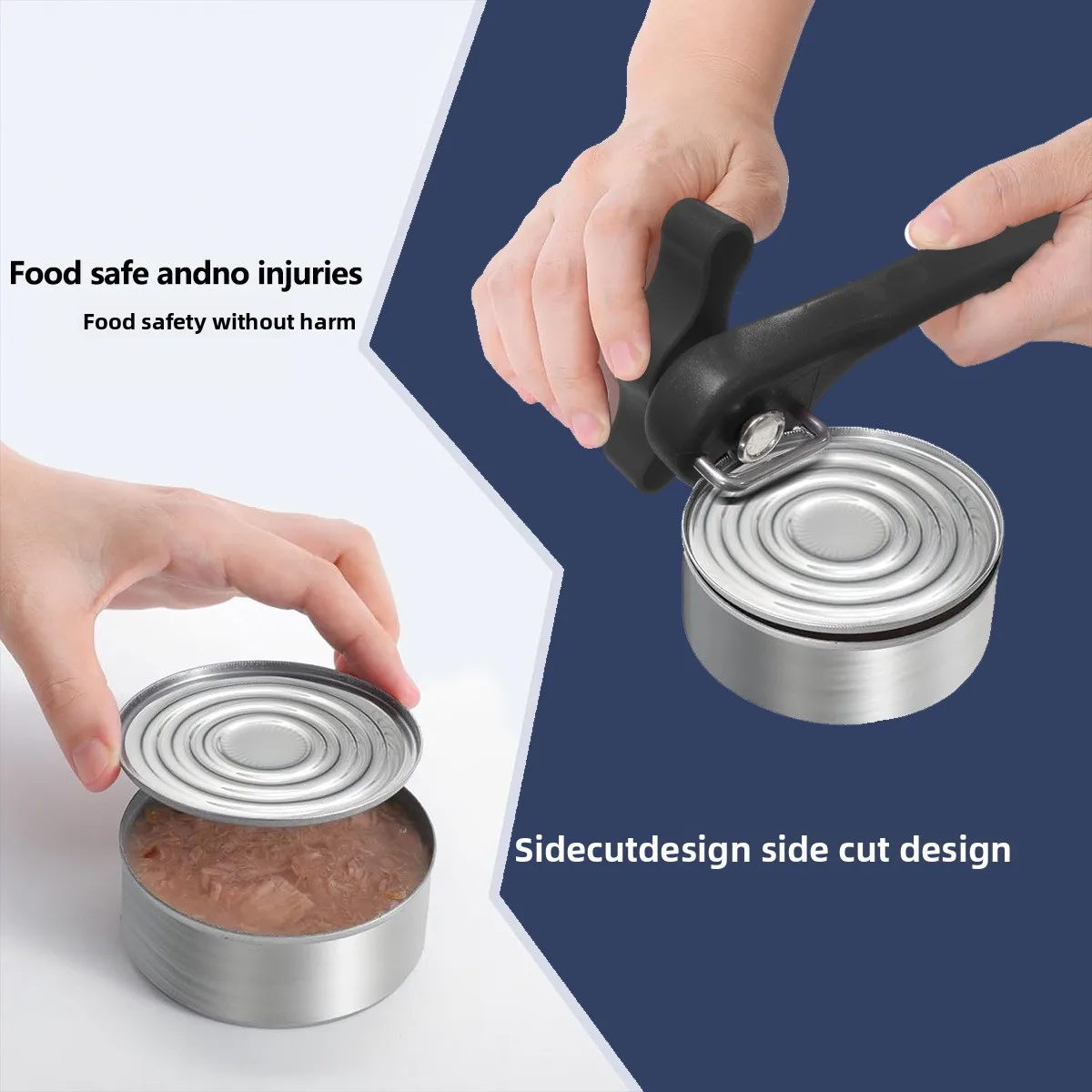 Stainless Steel Manual Safety Can Opener Kitchen Tool