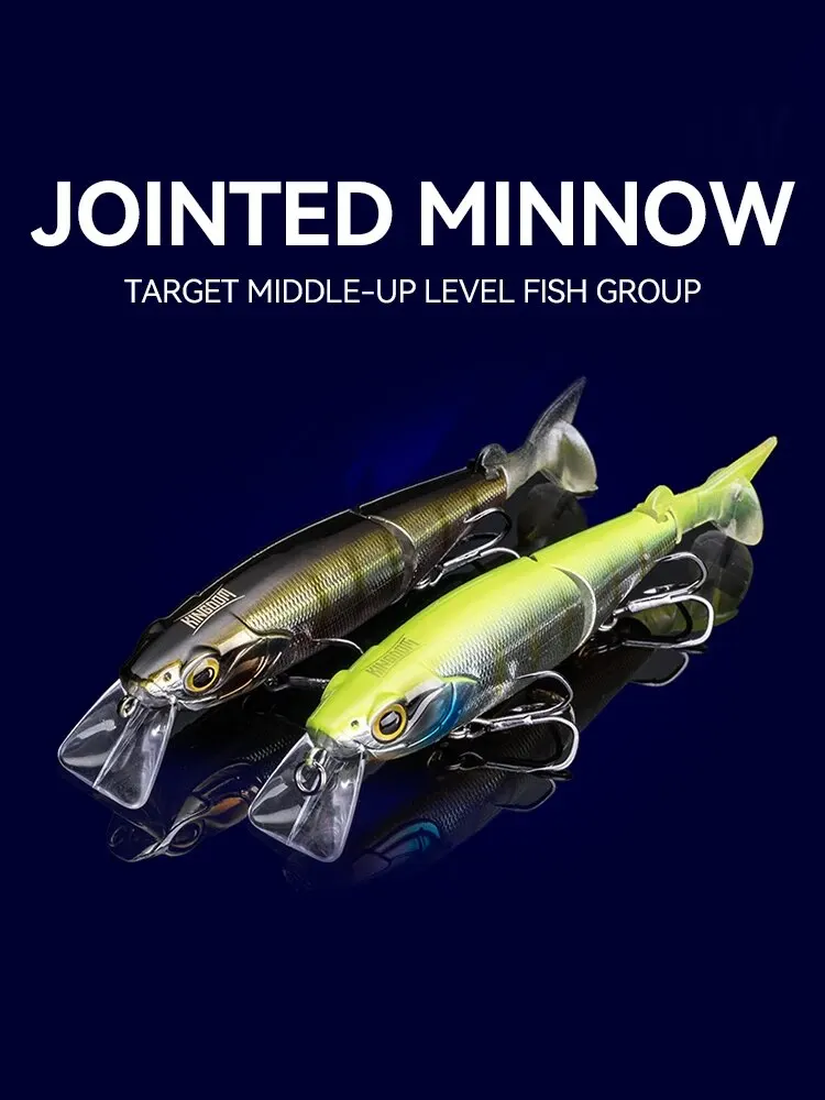 Kingdom Angelköder mit mehreren Gelenken, 120 mm, 17,5 g, schwimmender harter Minnow-Jerkbait, Forellenwobbler, weicher T-Schwanz-Swimbait für Barsch, Hecht – Detail 1