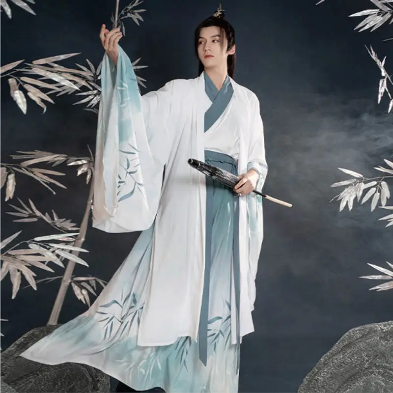 

Yourqipao Summer 2023 Ancient Hanfu Suit Students Costume Boy Elegant Retro Fairy Chinese Traditional Style Hanfu Dress for Men