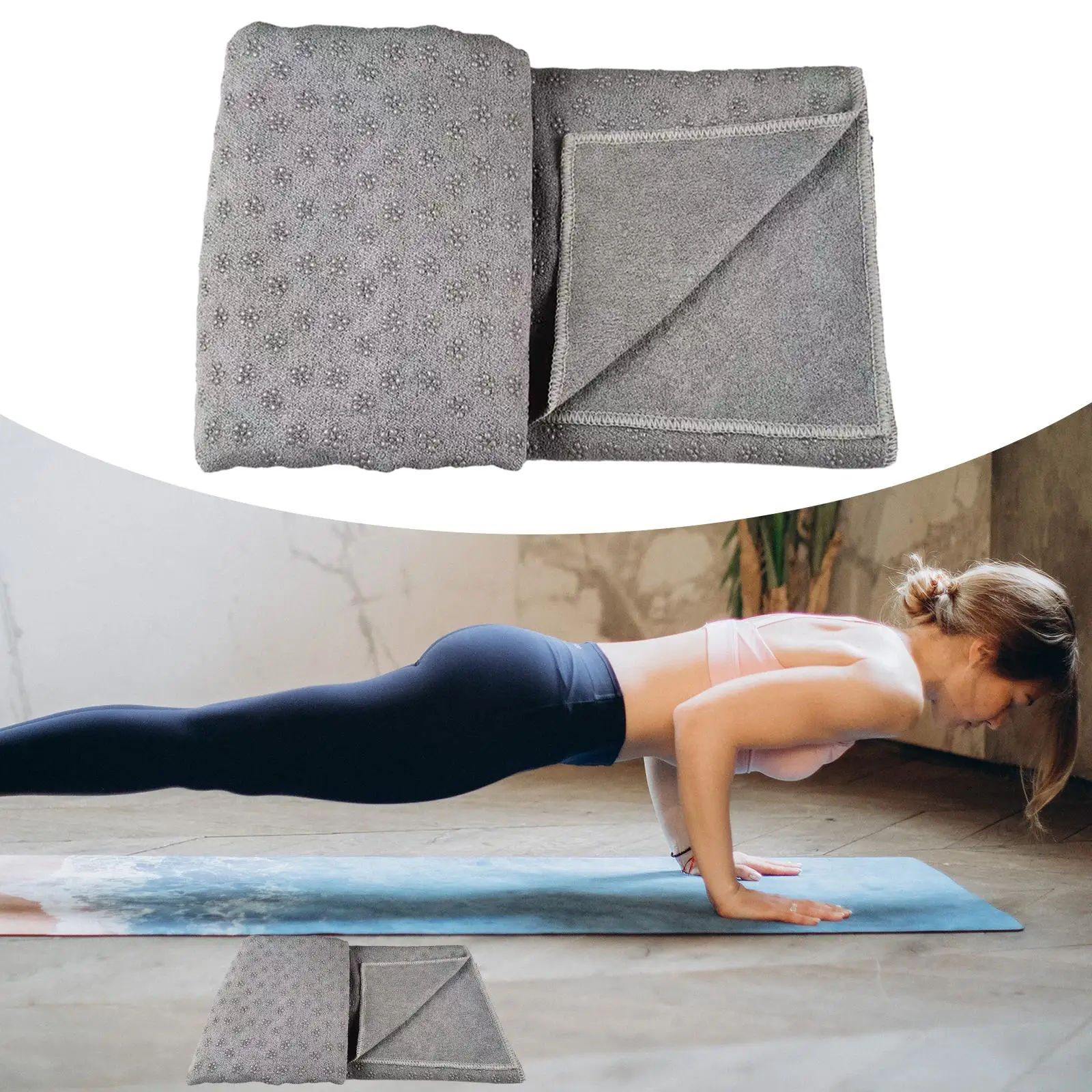 Yoga Towel Accessory Equipment with Storage Bag Non Slip Hot Yoga Mat Towel Exercise Mat for Pilates Travel Workout Home Gym