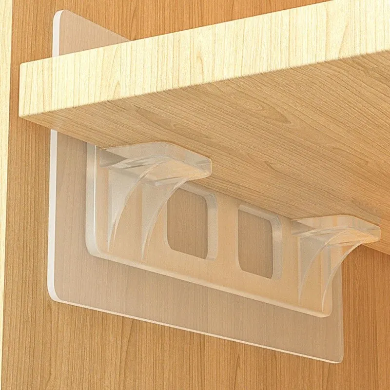Wardrobe Divider Brackets Non-Marking Sticky Kitchen Cabinet Divider Brackets Anti-Side Slip Layer Support 6/12pcs wardrobe divider brackets