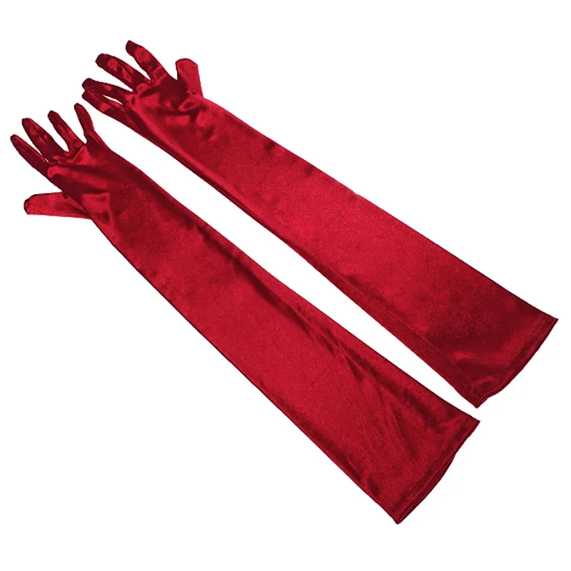 

Women Opera Gloves 20s Satin Halloween Costume Long Full Finger Flapper Accessories