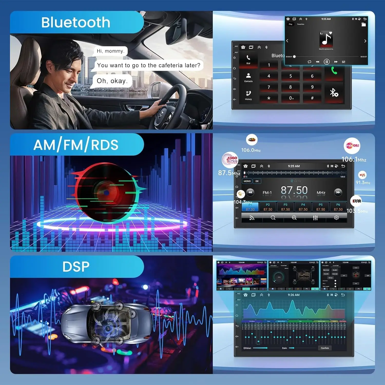 Radio para coche Android 13, reproductor de vídeo multimedia para coche 2 Din Carplay Android Auto, estéreo universal para coche de 7 pulgadas con Wi-Fi y navegación GPS, radio para coche 5