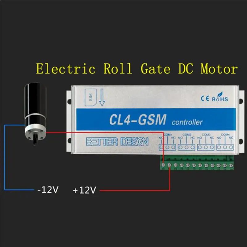 FULL-2X 4 채널 릴레이 CL4-GSM SMS GSM APP 무선 컨트롤러 GSM 수신기 및 스위치 게이트/도어 오프너 오퍼레이터(미국 플러그)