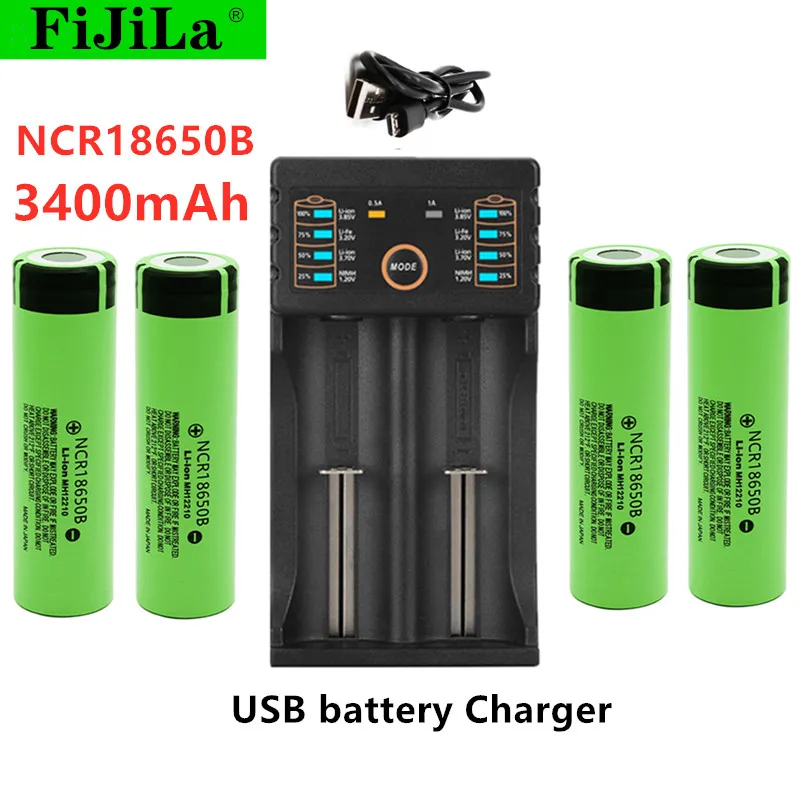 100% Новый оригинальный 18650 аккумулятор NCR18650B 3 7 в 3400 мАч литиевая аккумуляторная