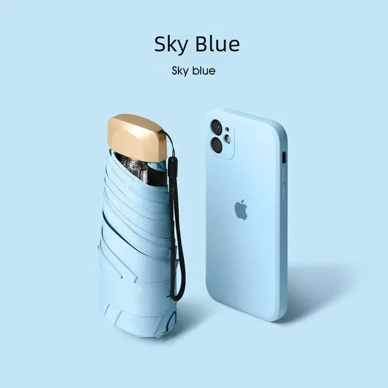 50% off flat umbrella-Sky Blue