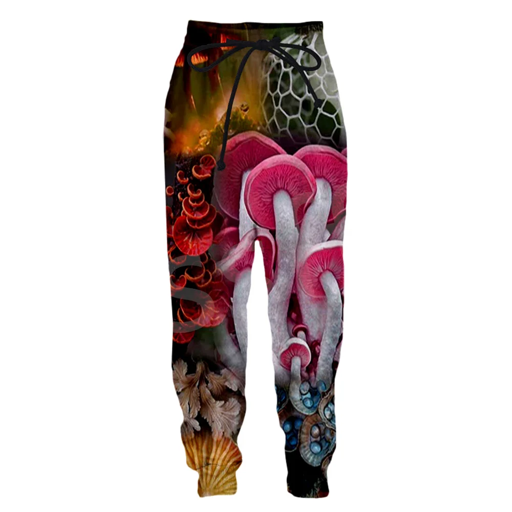 Fashion Long Pants Man Plants Mushroom Camo Hippie 3D Print Streetwear Sweatpants Trousers Casual Gym Mens Joggers Sports Hiphop