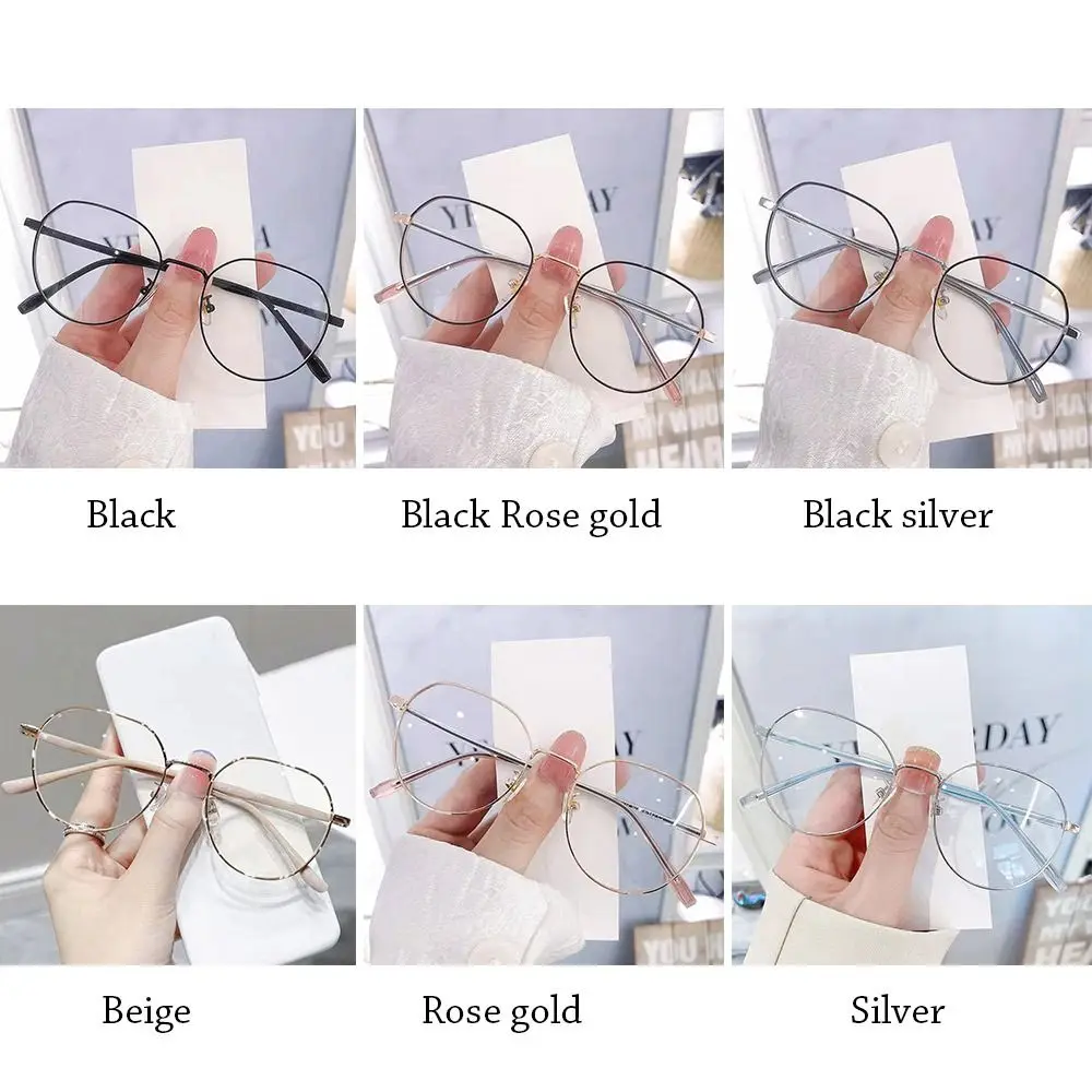 Retro Chic Anti-Blue Light Oval Metal Frame Designer Glasses