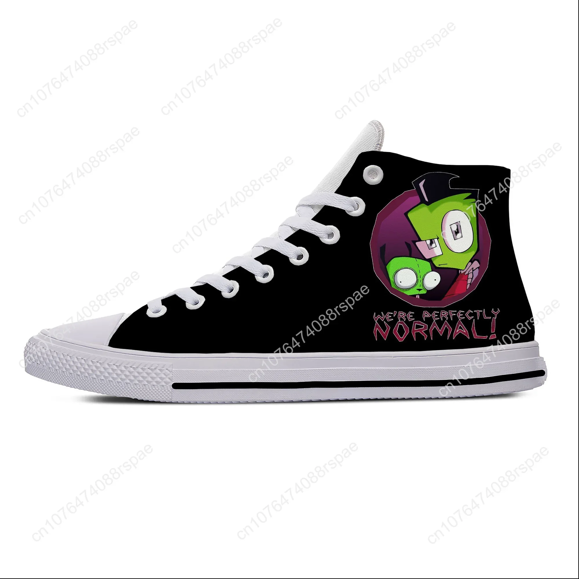 Hot Zim Anime Manga Cartoon Funny Fashion Invader Casual Cloth Shoes High Top Lightweight Breathable 3D Print Men Women Sneakers