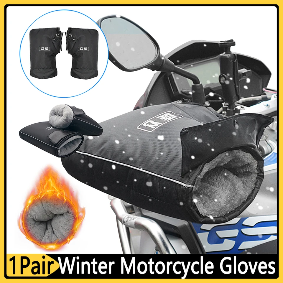 Guanti Manubrio Moto Invernali - Impermeabili E Antivento Con Strisce Riflettenti Per Sicurezza