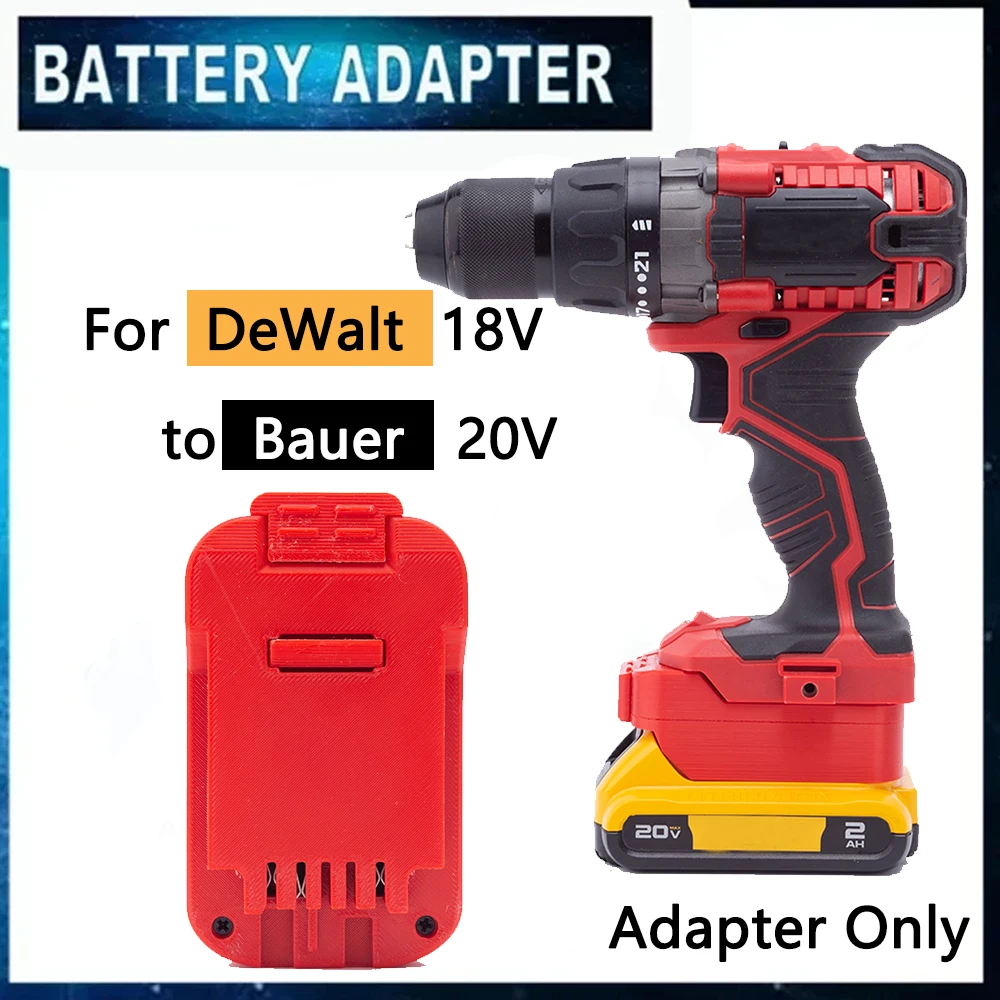 For DeWalt 18V Li-ion Battery Converter Adapter Compatible with for Bauer 20V Cordless Connection Power Tools 10a 18awg solar panel extension cable 0 75mm² car battery connection sae power cord 30cm