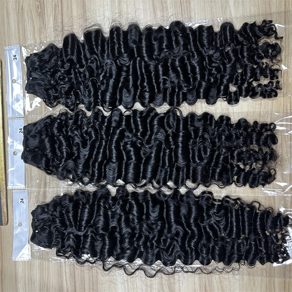 Human Hair Wigs Human Hair Bundles 3C4A Burmese Curly Hair Bundles Virgin Human Hairs Extensions For Full Head 18A