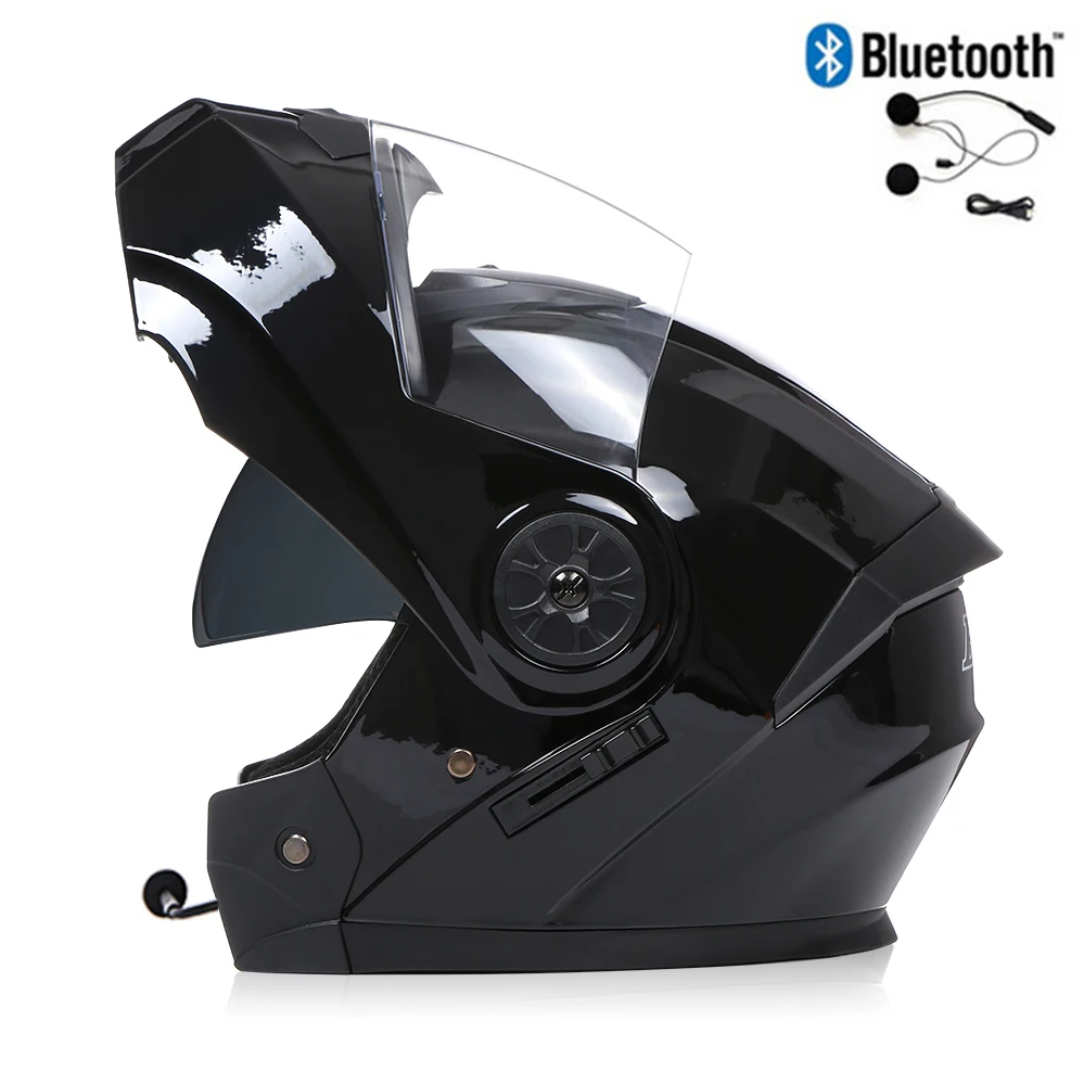 DOT Approved Modular Flip Up Motocross Helmet Double Lens Moto Bluetooth Motorcycle Helmet Full Face Casco Motorbike Capacete