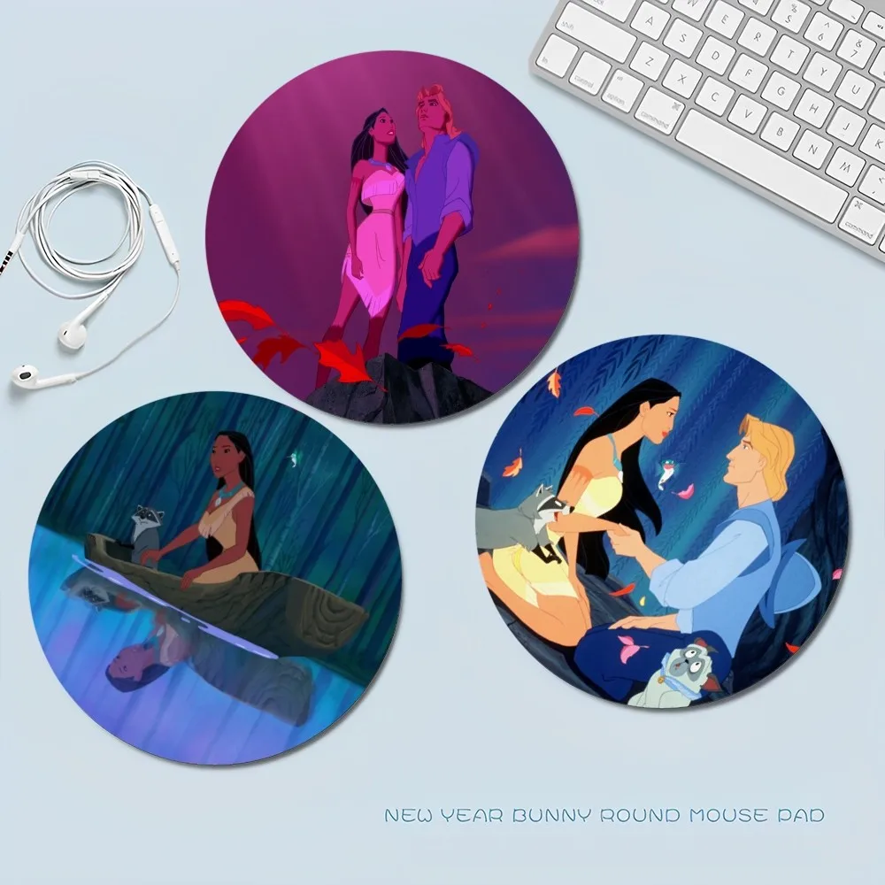 Disney Pocahontas Mousepad Small Round Speed Version Gioco Computer Tastiera Office Table Mat Pc Laptop Mouse Mat Desktop Mat