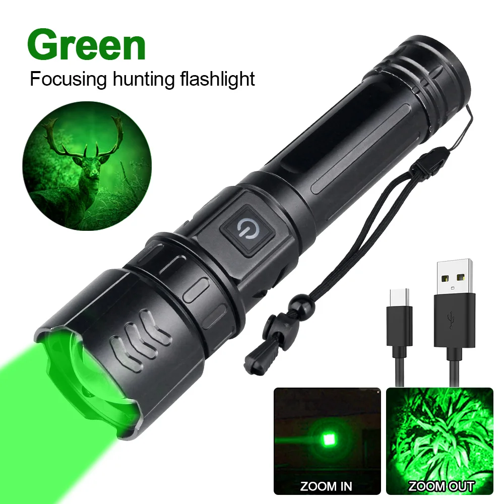 Linterna LED táctica militar de alta potencia, lámpara de autodefensa  impermeable, 8000LM, color rojo y verde - AliExpress