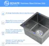 ROVATE 15x15 inch Black Bar Sink Undermount Black Nano Kitchen Sink Single Bowl T-304 Stainless Steel Sink with  Basket Strainer 3