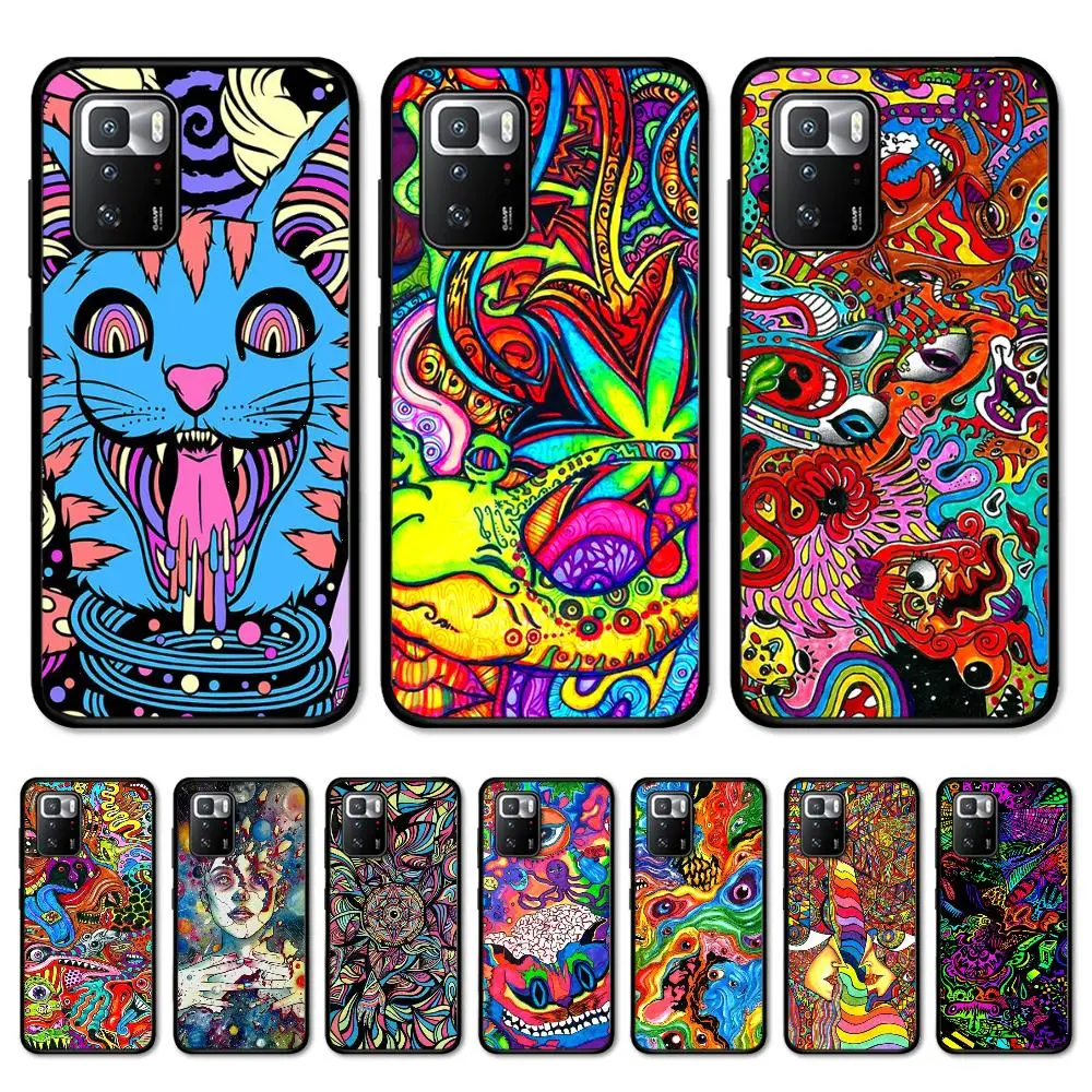 Custodia Per Telefono Psichedelica Trippy Art Per Redmi Note 4X5 A 6 7 8 Pro T 9 Pro 9S 10 Pro 11 Pro 11S 11Epro Pocom3Pro