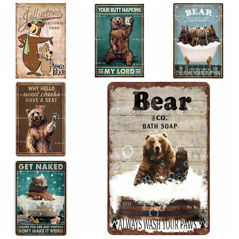 Park Yogi Bear E Carta Igienica Perché Hello Sweet Cheeks Hanno Un Sedile Divertente Metal Tin Sign Decorazione Della Parete Placca Regalo