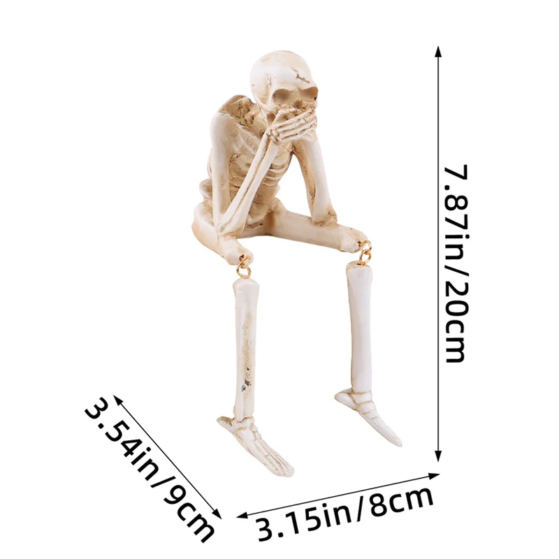 3Pcs/set Halloween Skull Decoration For Home Table Creative Resin Skeleton Ornament Gift 2025 Happy Halloween Party Horror Props