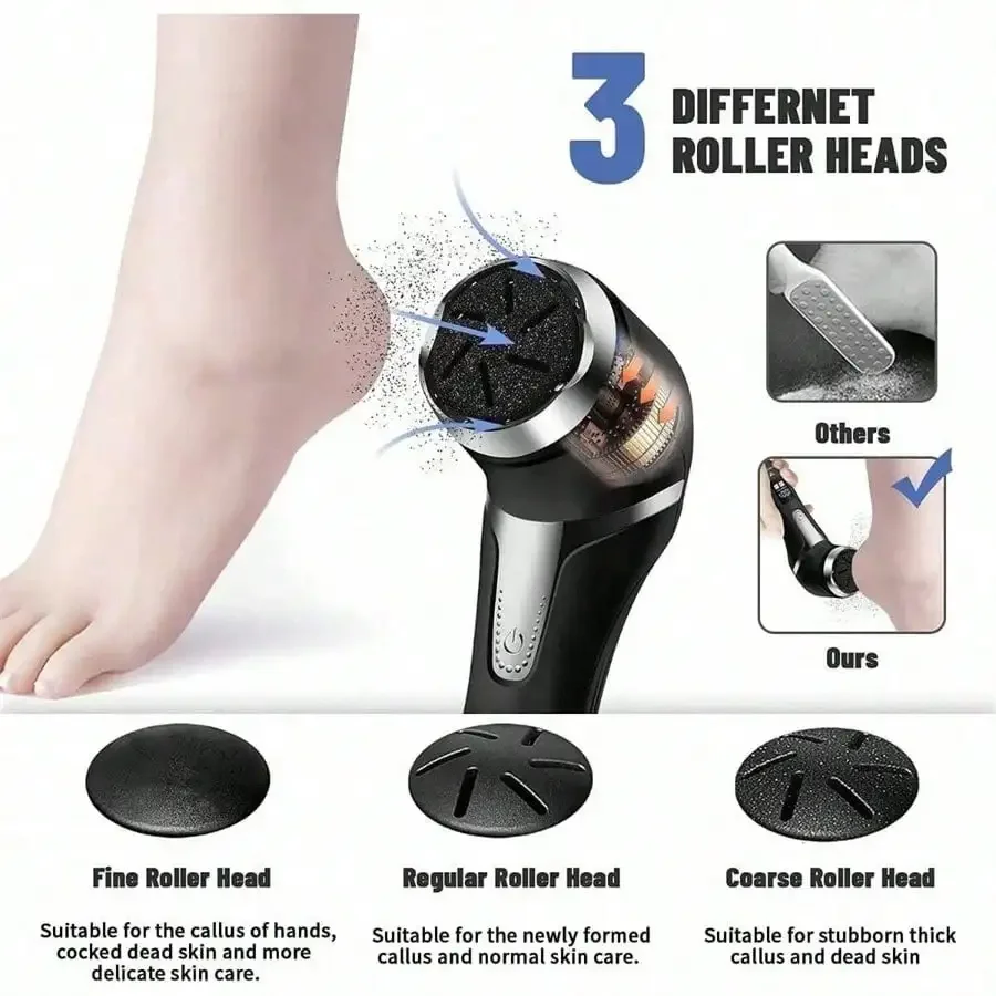 Electric Foot Pedicure Device With Dust Collector For Callus Removing