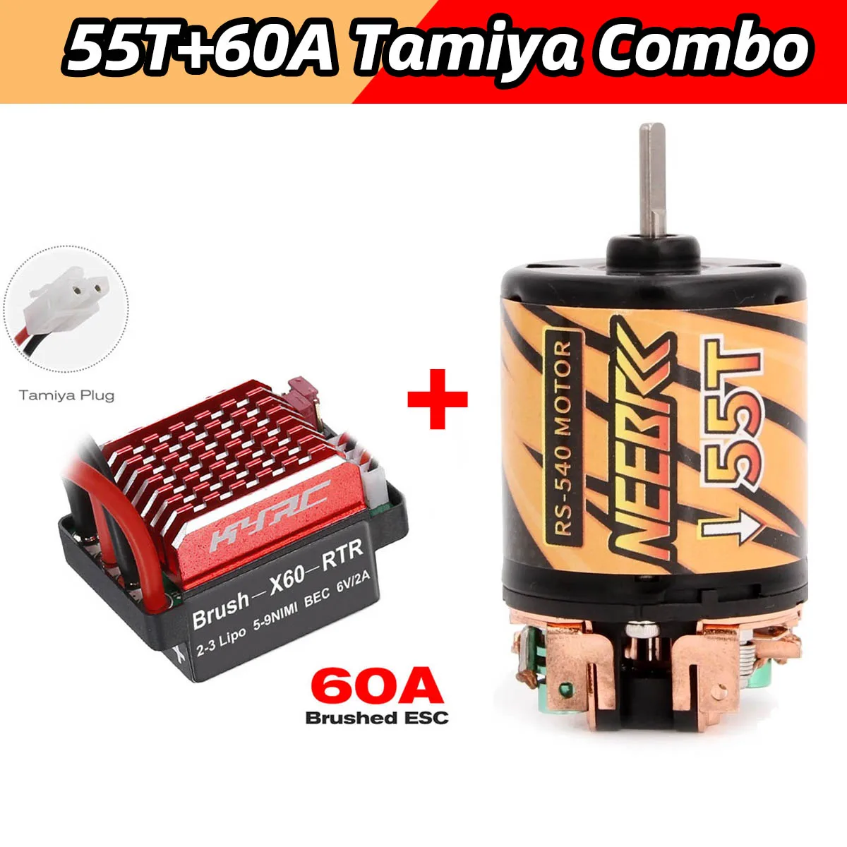 High-Performance RC Car Brushed Motor & ESC Combo for Crawlers