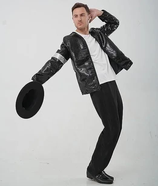 Michael Jackson Cosplay Costume Dance Imitation Stage Children's Adult Halloween Carnival Party 80s 90s Hip Hop Stage Out Cosshe