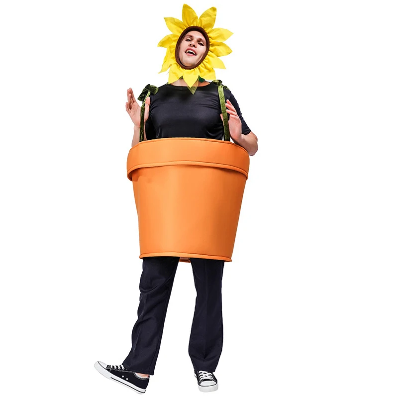 

Halloween Purim Cosplay Costume Flower Potted Play Costume Jumpsuit Festival Party Funny Show Clothes Suit Mascot Anime