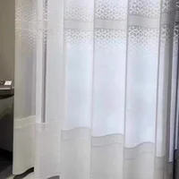 1PC Luxury Style Living Room Transparent Window Finished Curtain French Window Bedroom Screen Sunshade Breathable White Screen 1