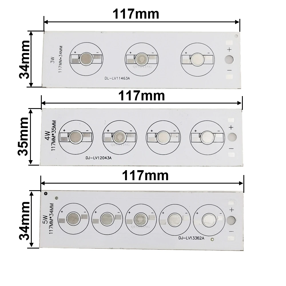 5pcs 높은 전원 LED PCB 알루미늄 기본 플레이트 3W 4W 5W 6W 7W 9W 12W 직사각형 방열판 117/260/460mm 수경법 수족관 튜브 DIY
