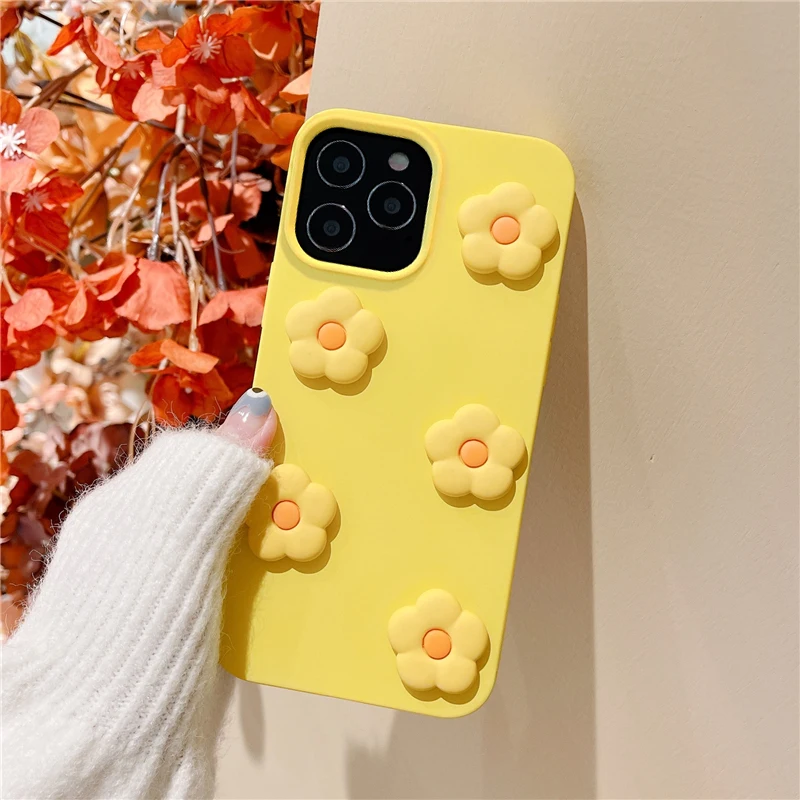 Luxury Klein Blue 3D Flower Soft Case with Lens Protection
