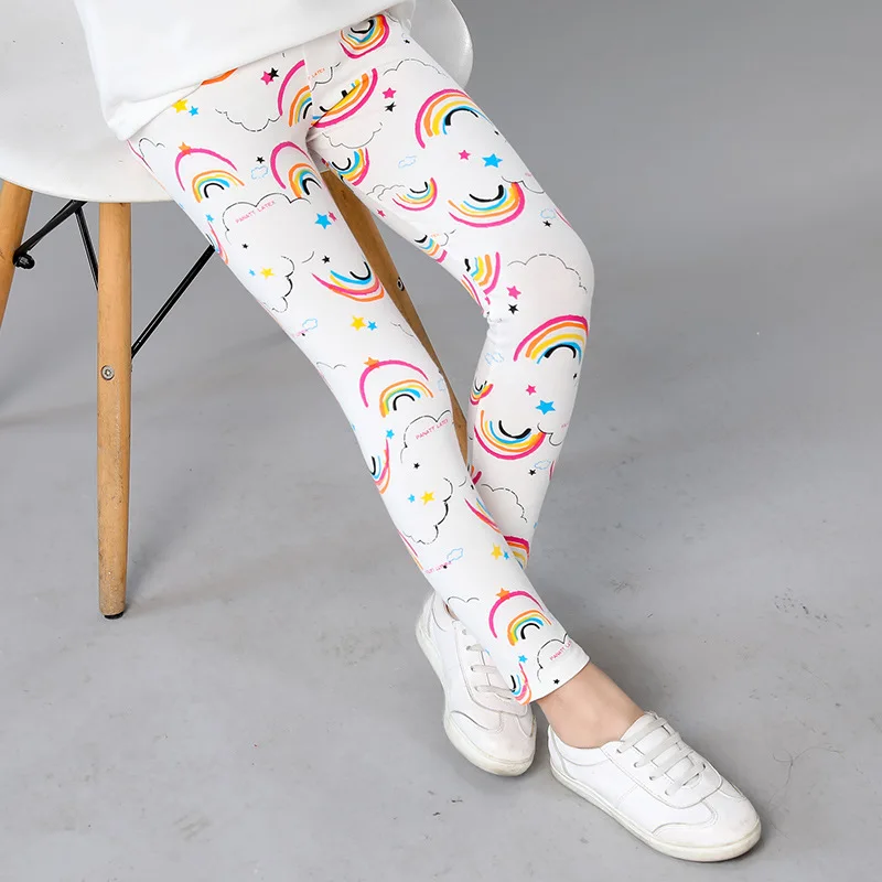 Girls Leggings Kids Casual Floral Pencil Pants Skinny Trousers Teenage Child clothing, girl leggings,girl skirt trousers