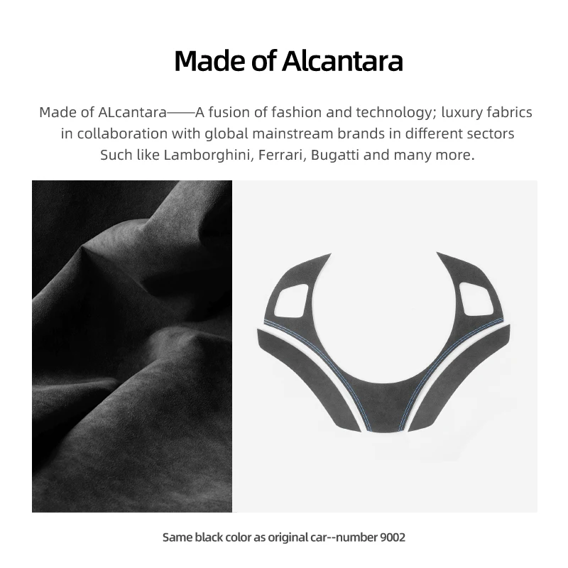 BMW E90 E92 E93 시리즈 3 Alcantara 자동차 인테리어 스티어링 휠 패널 트림 성능 스티커 튜닝 액세서리로 제작