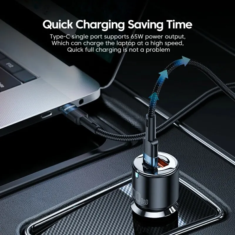 100W Charge Rapide QC PD 3.0 USB Type C Chargeur De Voiture for iPhone 14 Samsung Ordinateurs Portables Tablet