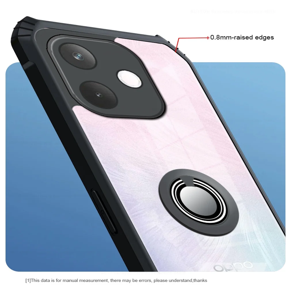 Clear Acrylic Shockproof Case with Magnetic Holder Ring and Enhanced Protection